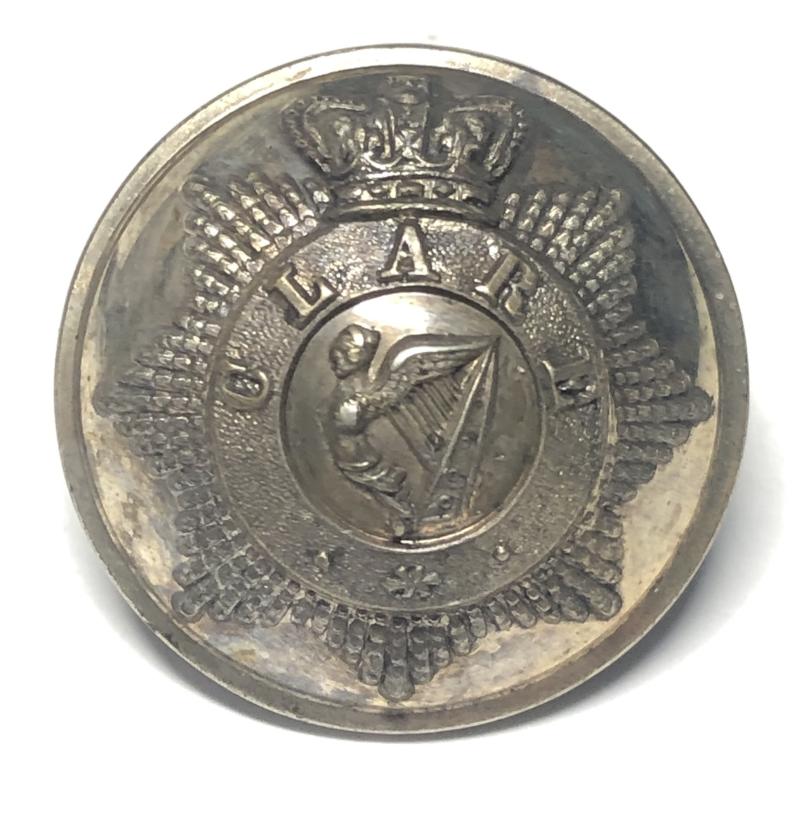 Clare Militia Irish Victorian Officer's coatee button c 1840-81