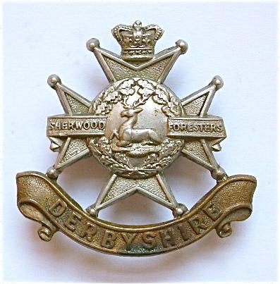 Victorian Derbyshire Regiment Other Rank's Cap Badge circa 1896-1901.