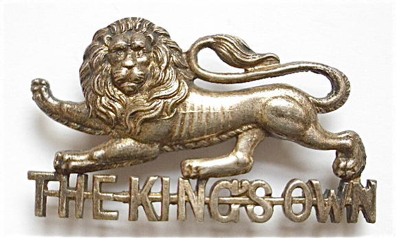 King's Own Royal Regiment (Lancaster) Silver Officer's Cap Badge.