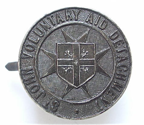 St John Voluntary Aid Detachment rare WW1 VAD cap badge.