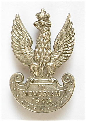 Katyn massacre Polish WW2 'In Memoriam 1940' lapel badge / brooch.