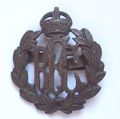 WW1 RFC Royal Flying Corps Officer's OSD bronze Cap Badge