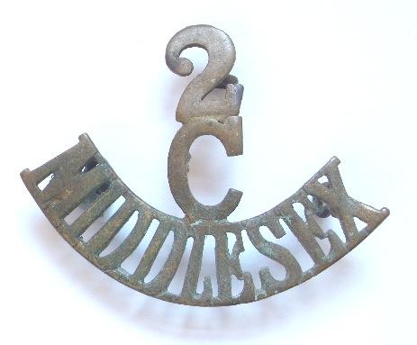 2 /C  / MIDDLESEX scarce brass Cadets shoulder title