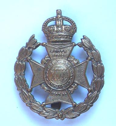 19th Bn. London Regiment (St. Pancras) OR's brass cap badgecirca 1908-35.