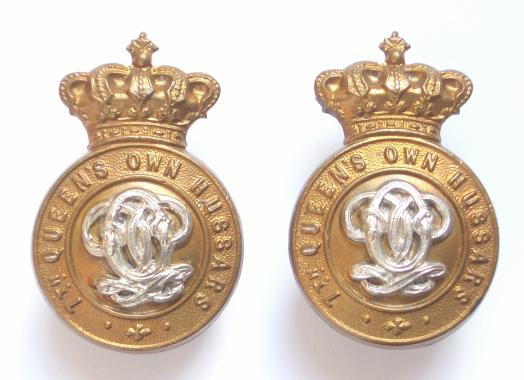 7th QO Hussars Victorian OR?s collar badges.