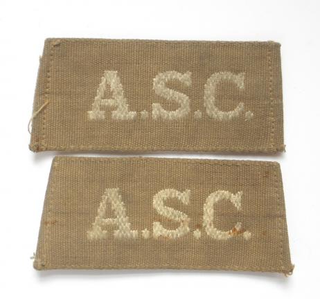 WW1 Army Service Corps ASC KD Slip on Shoulder Titles.