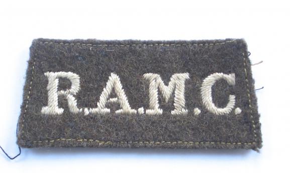 WW1 RAMC Other Ranks Royal Army Medical Corps Slip On Shoulder Title.