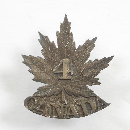 4th (Central Ontario) Bn. CEF WW1 Officer's 1918 hallmarked silver cap badge by the Goldsmiths & Silversmiths Company.