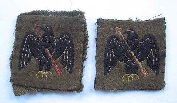 WW2 pair of 11th Anti-Aircraft Division formation signs.