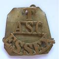 T / ASC / ESSEX scarce brass shoulder title circa 1908-21.