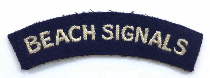 BEACH SIGNALS scare WW2 cloth shoulder title.