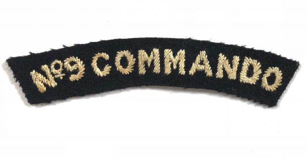 No. 9 COMMANDO WW2 cloth shoulder title.