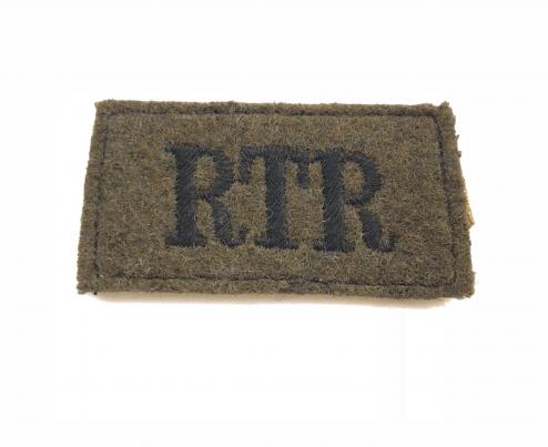 Royal Tank Regiment early WW2 cloth slip-on shoulder title