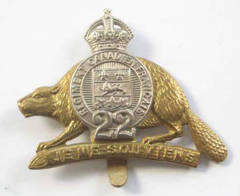 Canadian WW2 Royal 22nd Regiment cap badge.