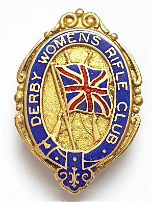 Derby Womens Rifle Club WW1 enamelled lapel badge 