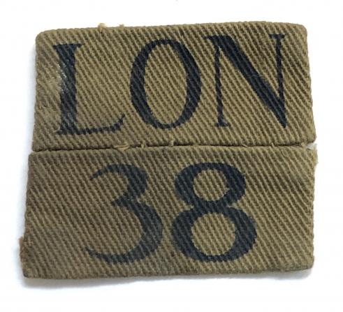 WW2 LON / 38 (County of London) Home Guard printed designation