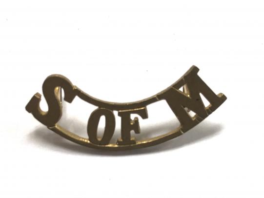 S OF M (School of Musketry) pre 1919 brass shoulder title