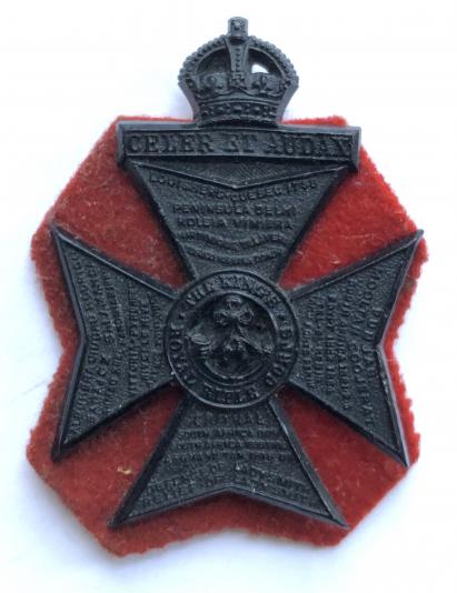 King's Royal Rifle Corps WW2 plastic economy cap badge