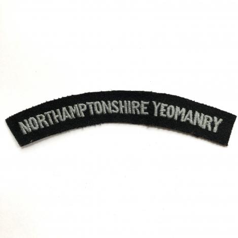 NORTHAMPTONSHIRE YEOMANRY cloth title.