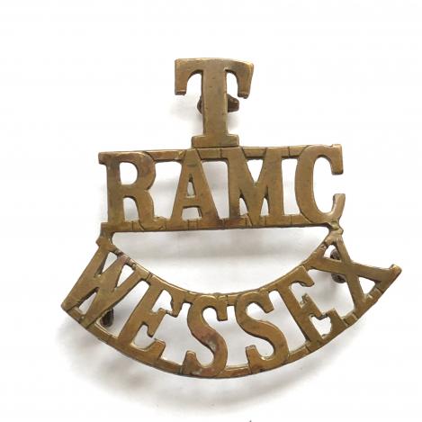 T / RAMC / WESSEX brass shoulder title circa 1908-21