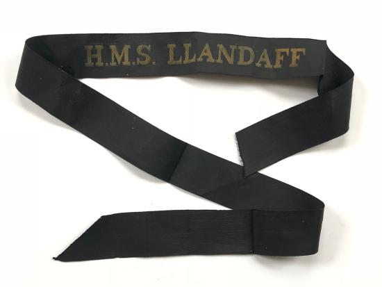 HMS Llandaff Royal Navy Ships Ratings Cap Tally Badge.