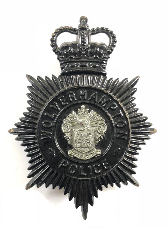 Wolverhampton Police Queen's Crown night helmet plate.