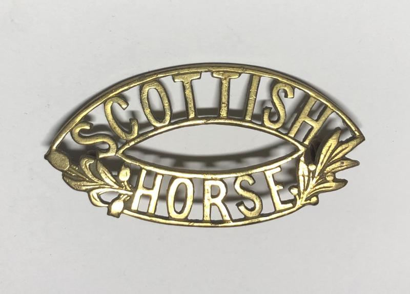 SCOTTISH HORSE post 1903 brass shoulder title