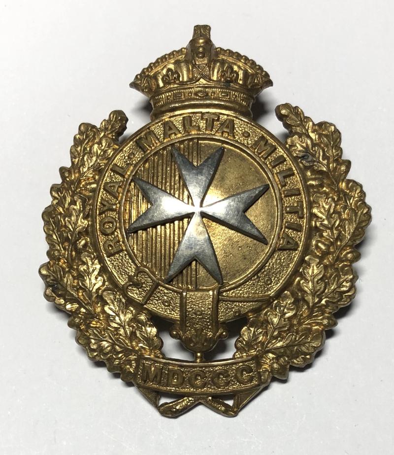 King's Own Malta Regiment of Militia cap badge circa 1889-1903