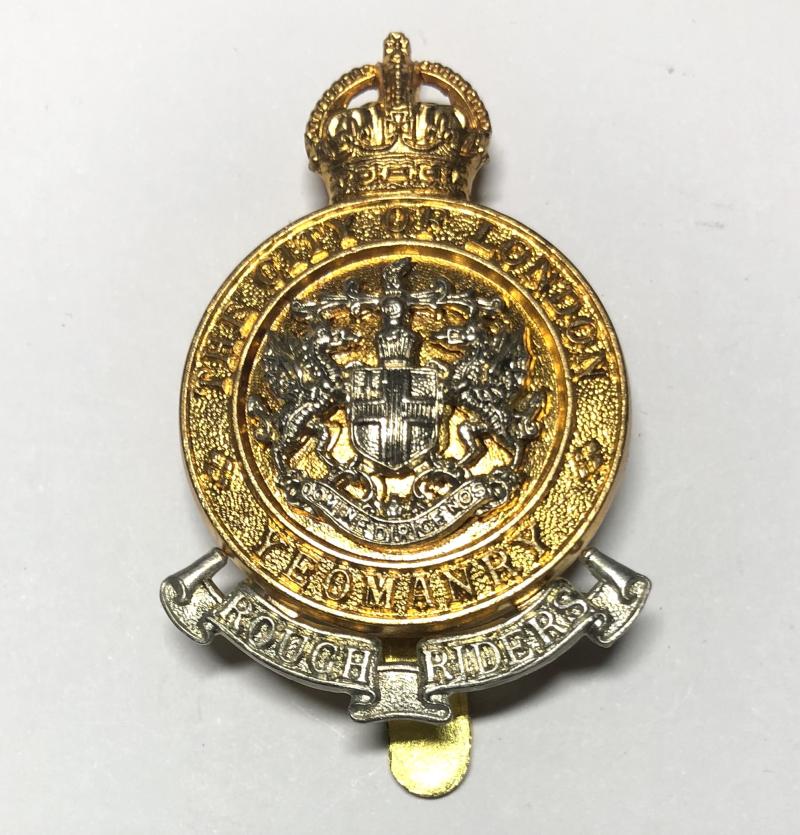Rough Riders City of London Yeomanry cap badge by Gaunt, London c1950-52