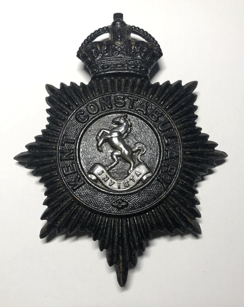 Kent Constabulary police night helmet plate.