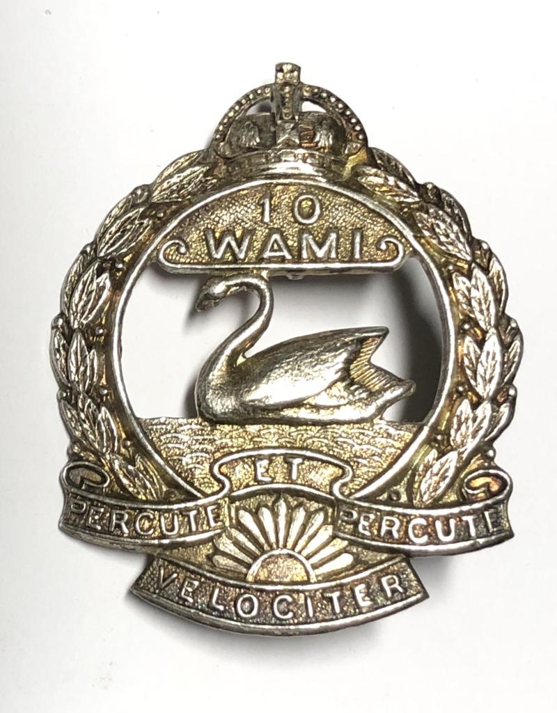 10th Western Australian Mounted Infantry slouch hat badge c1948-53.