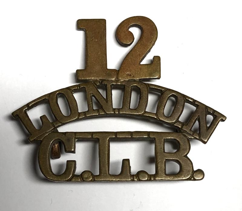 12 / LONDON / CLB Church Lads Brigade WW1 shoulder title.