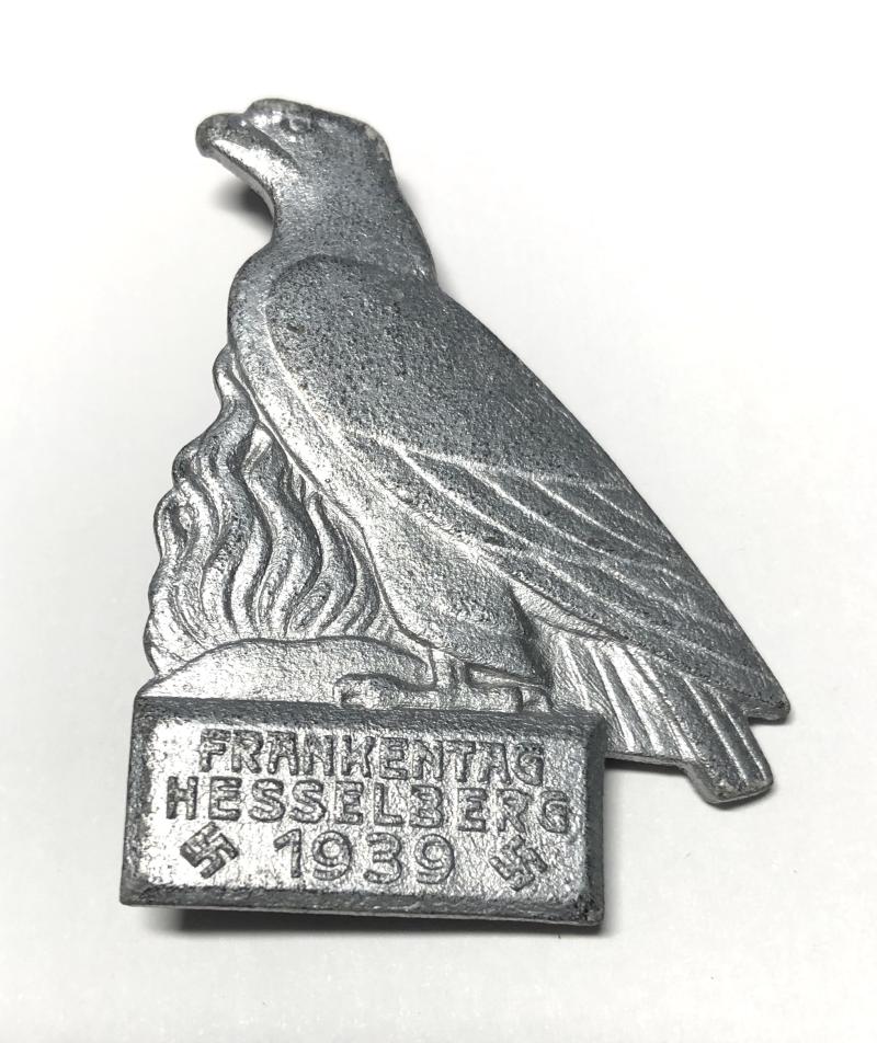 German Third Reich Frankentag Hesselberg 1939 tinnie / day badge.