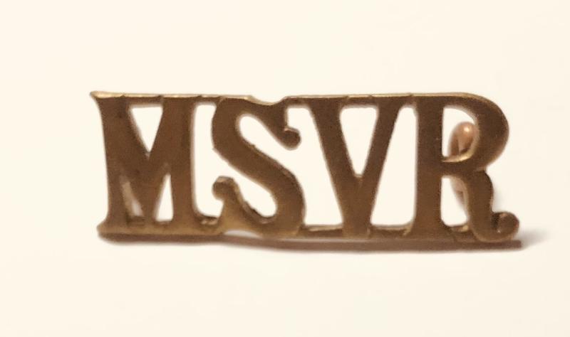 Malay Straits Volunteer Rifles / Regiment  brass shoulder title.