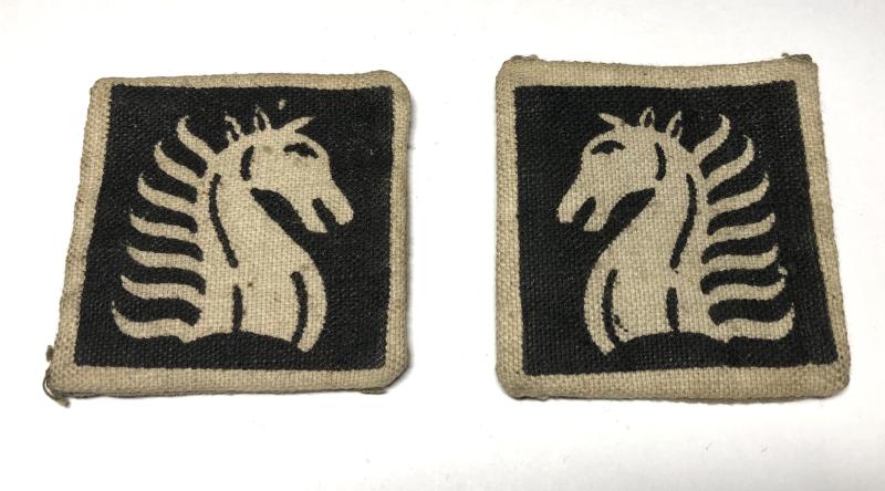 India. Eastern Command WW2 printed facing pair of  formation signs.
