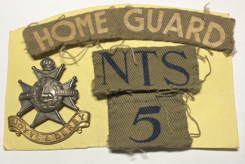 Nottinghamshire Home Guard WW2 set of insignia.