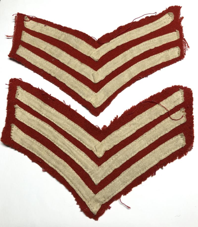 Early 20th Century pair of Sergent's rank chevrons.