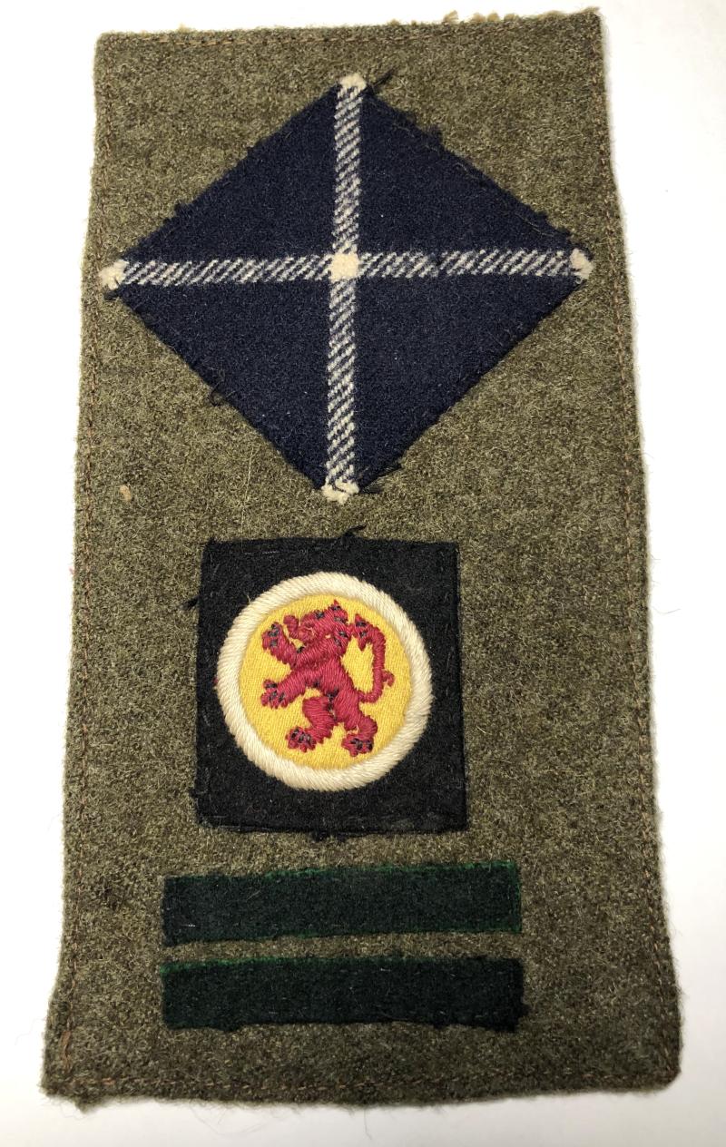 9th Bn. Cameronians 15th Scottish Division combination formation sign,