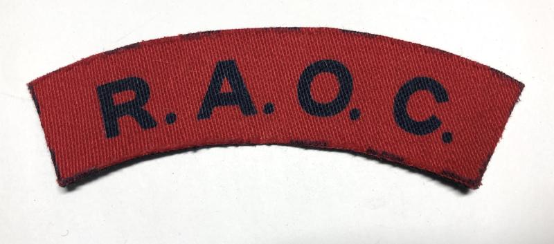 R.A.O.C. Royal Army Ordnance Corps WW2 printed shoulder title.