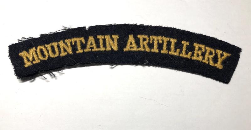 MOUNTAIN ARTILLERY WW2 cloth shoulder title.