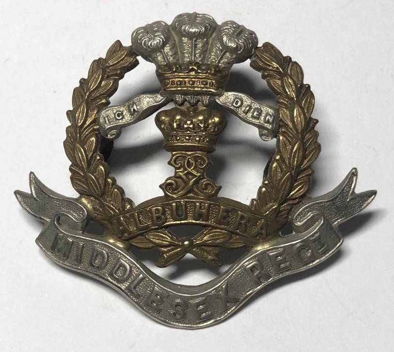 Middlesex Regiment Victorian / Edwardian cap badge on loops.
