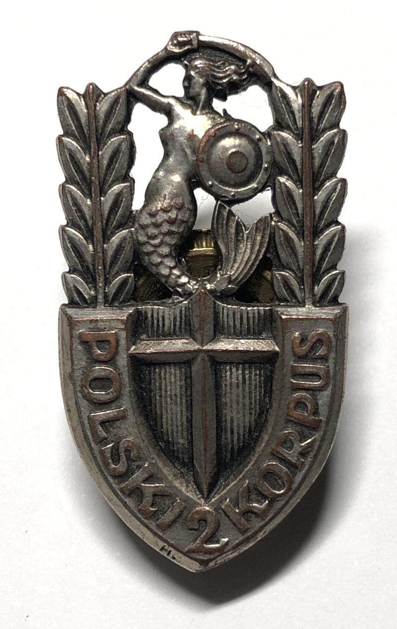 2nd Polish Corps WW2 numbered breast badge by ZUKOV PRAHA 11..