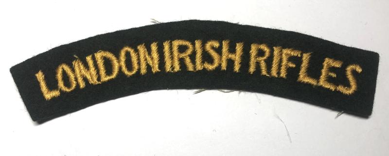 LONDON IRISH RIFLES cloth shoulder title.