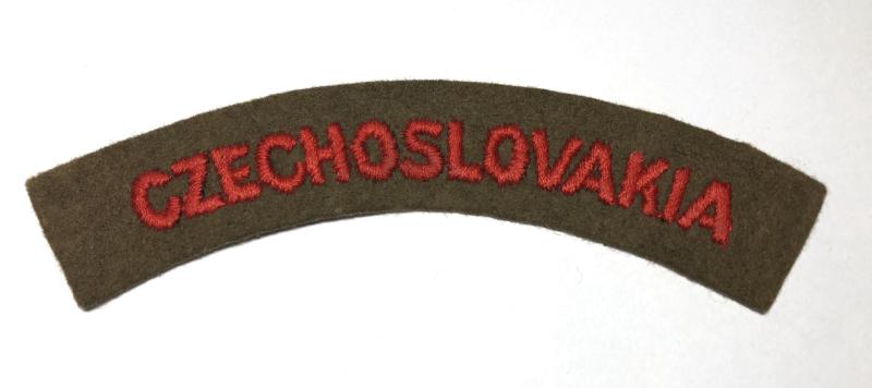 CZECHOSLOVAKIA WW2 nationality shoulder title.