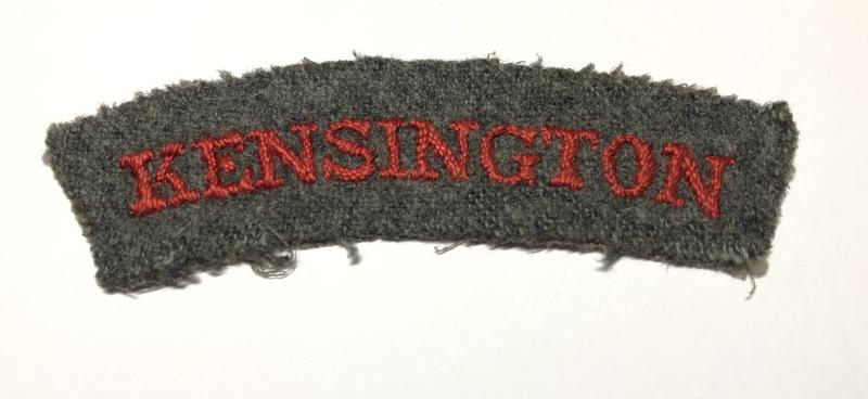 KENSINGTON 13th London inter-war shoulder title.