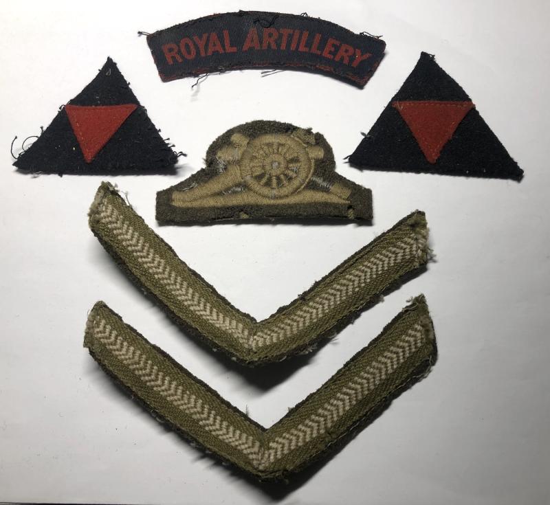 WW2 Royal Artillery Lance-Bombadier's battledress insignia.
