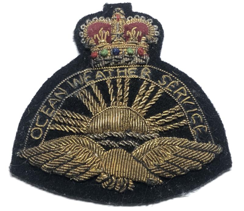 Ocean Weather Service Officer's bullion cap badge.