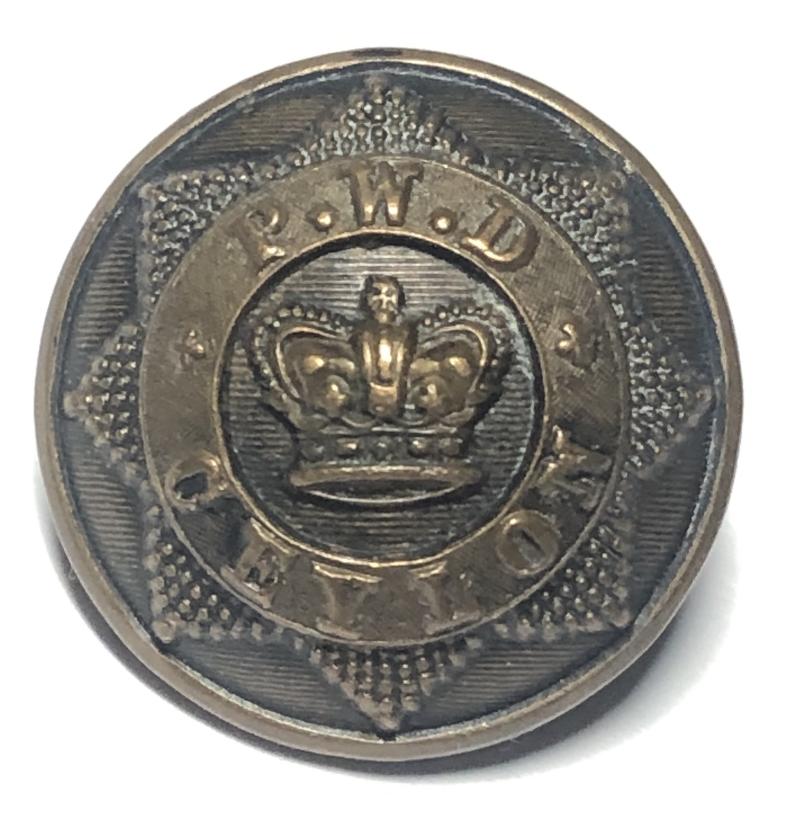 Public Works Department Ceylon Victorian button.
