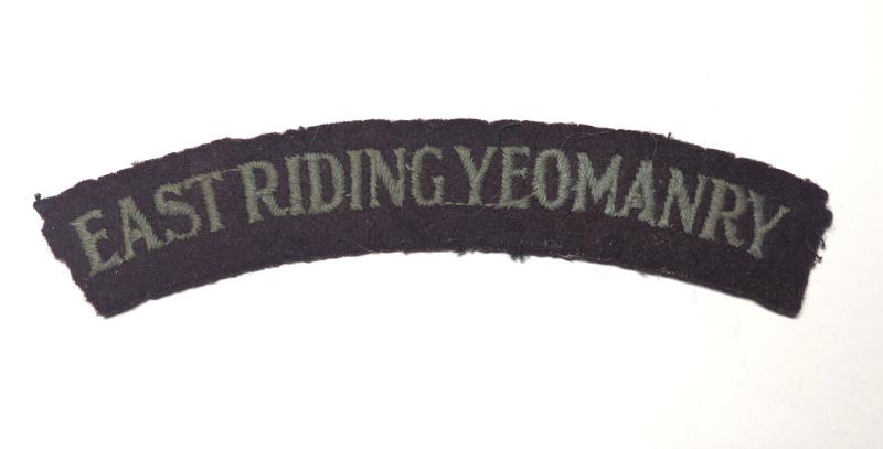 EAST RIDING YEOMANRY WW2 Yorkshire cloth shoulder title.