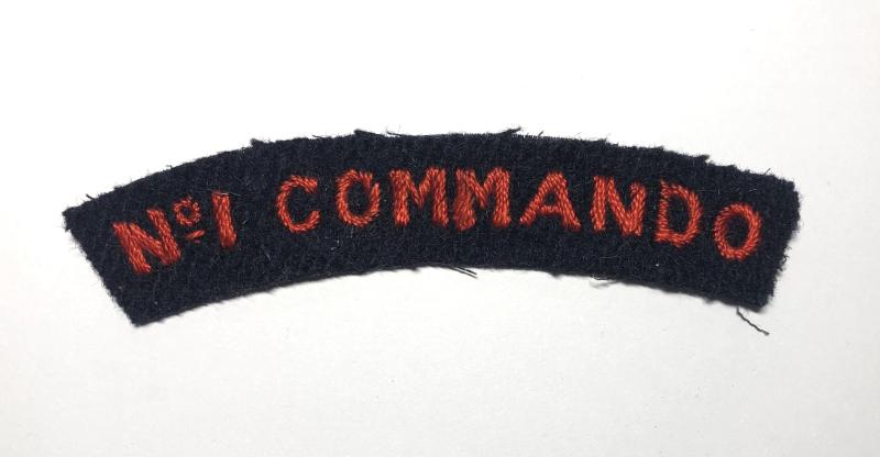 No.1 COMMANDO WW2  shoulder title.